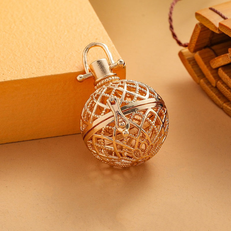 Net Metal Sphere Holder Necklace Perfume Pendant Sweater Chain