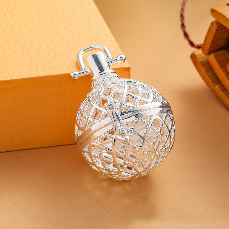 Net Metal Sphere Holder Necklace Perfume Pendant Sweater Chain