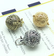 Flower Metal Sphere Holder Necklace Perfume Pendant Sweater Chain