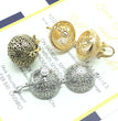 Flower Metal Sphere Holder Necklace Perfume Pendant Sweater Chain