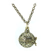 Flower Metal Sphere Holder Necklace Perfume Pendant Sweater Chain