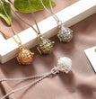 Butterfly Metal Sphere Holder Necklace Perfume Pendant Sweater Chain