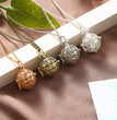 Butterfly Metal Sphere Holder Necklace Perfume Pendant Sweater Chain