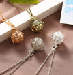 Butterfly Metal Sphere Holder Necklace Perfume Pendant Sweater Chain