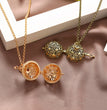 Butterfly Metal Sphere Holder Necklace Perfume Pendant Sweater Chain