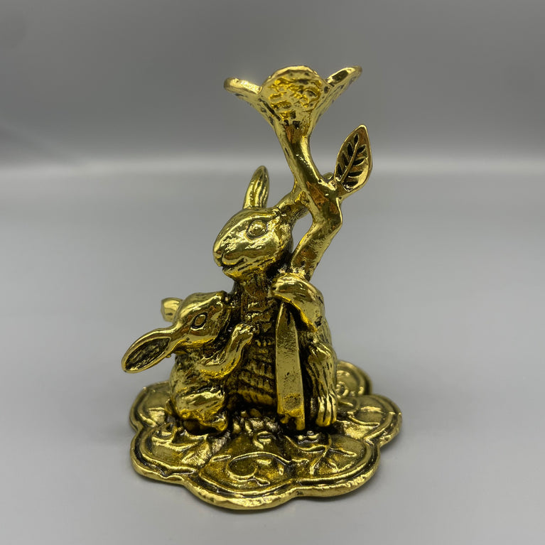 Rabbit Metal Crystal Sphere Holder Ball Stand Decoration