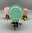 Skull Metal Crystal Sphere Holder Ball Stand Decoration