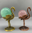 Swan Metal Crystal Sphere Holder Ball Stand Decoration