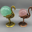 Swan Metal Crystal Sphere Holder Ball Stand Decoration