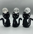 Black Cat Crystal Sphere Holder Ball Stand Decoration