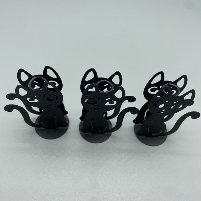 Black Cat Crystal Sphere Holder Ball Stand Decoration