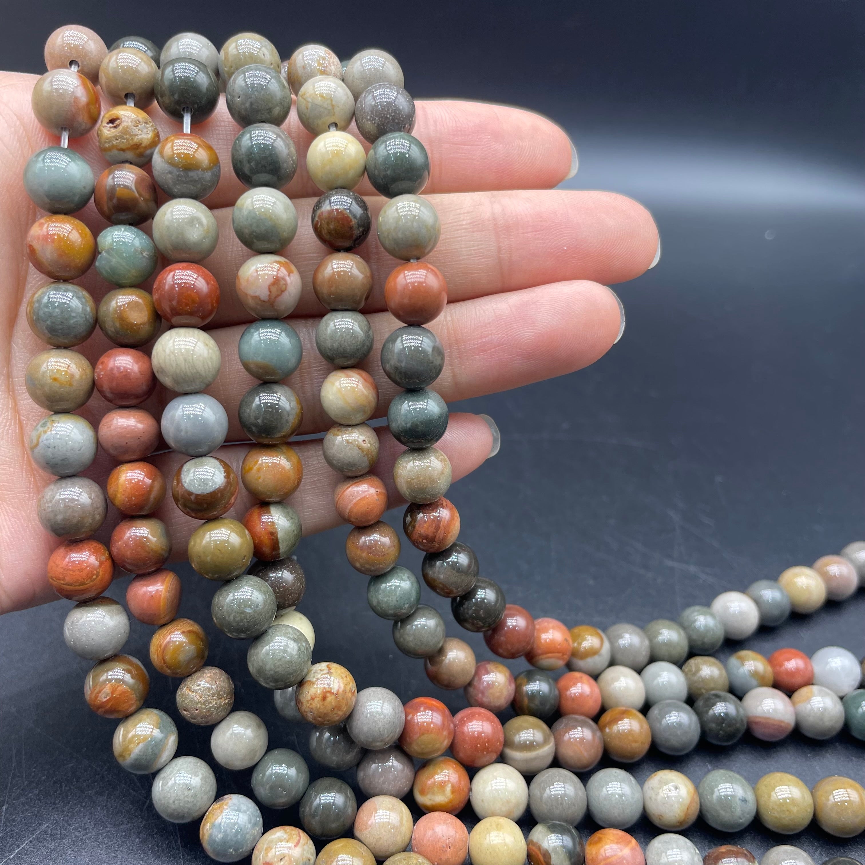 Polychrome Beads Strands Loose Beads Jewelry DIY Bracelets