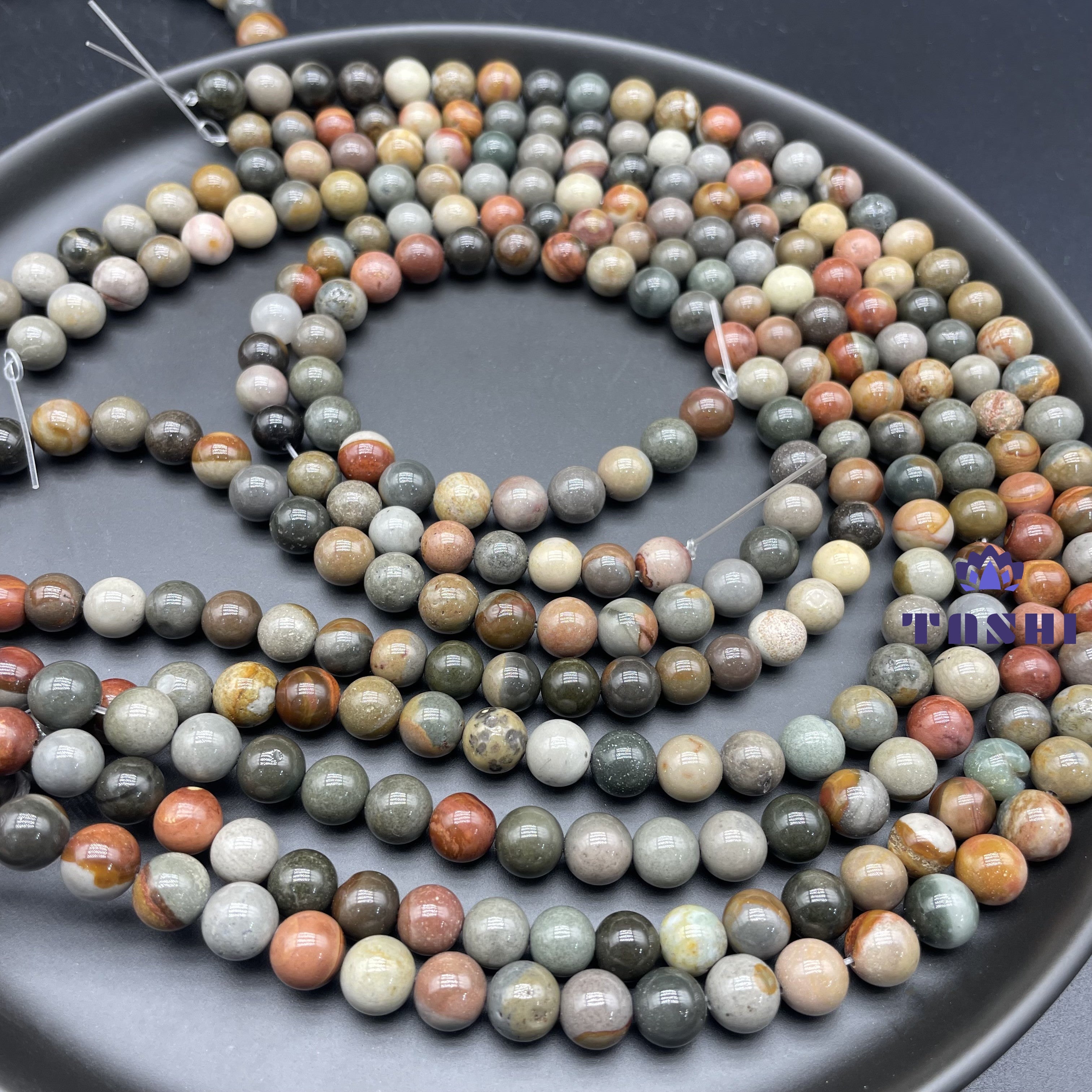 Polychrome Beads Strands Loose Beads Jewelry DIY Bracelets