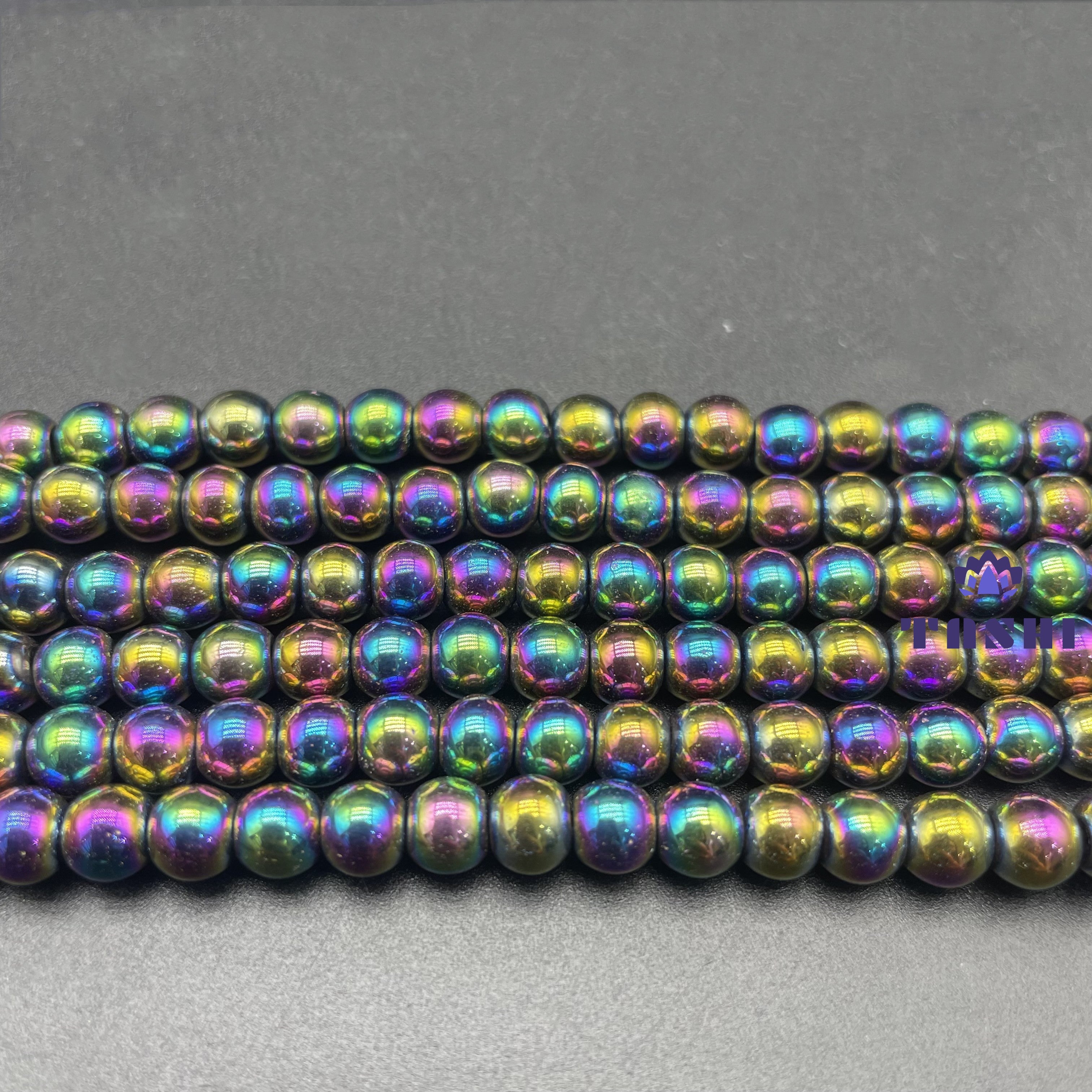 Aura Hematite Beads Strands Loose Beads Jewelry DIY Bracelets