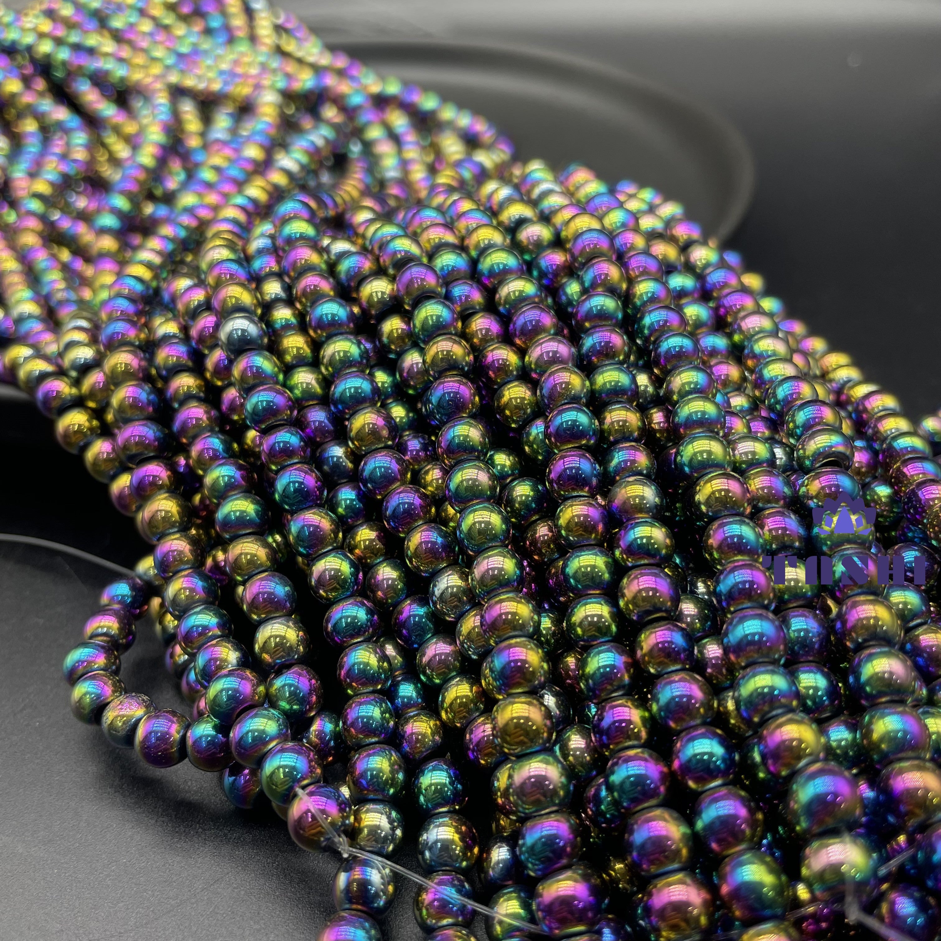 Aura Hematite Beads Strands Loose Beads Jewelry DIY Bracelets