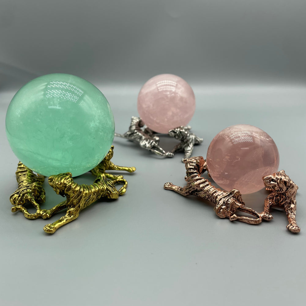 Tiger Crystal Sphere Holder Ball Stand Decoration