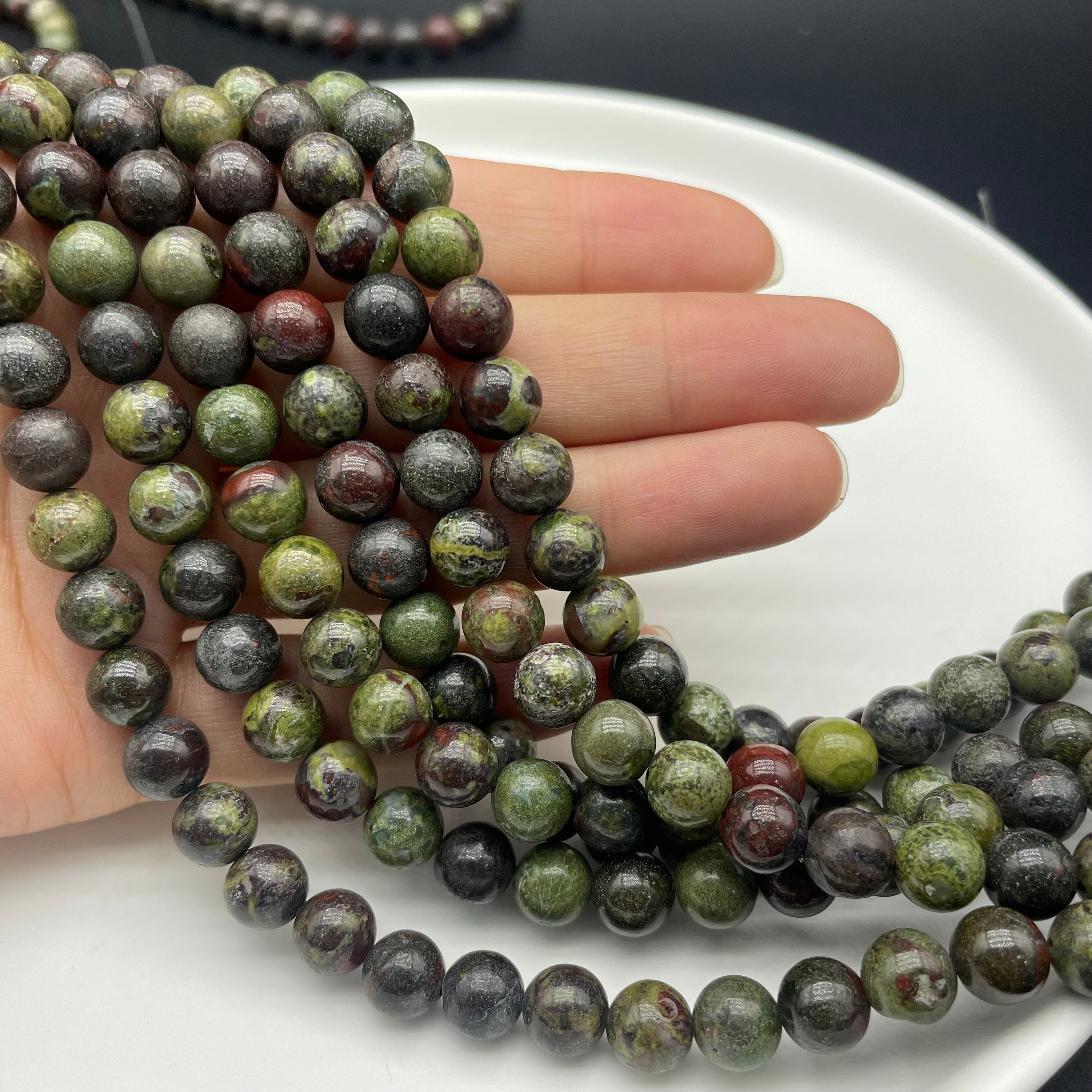 Dragon Blood Stone Beads Strands Loose Beads Jewelry DIY Bracelets