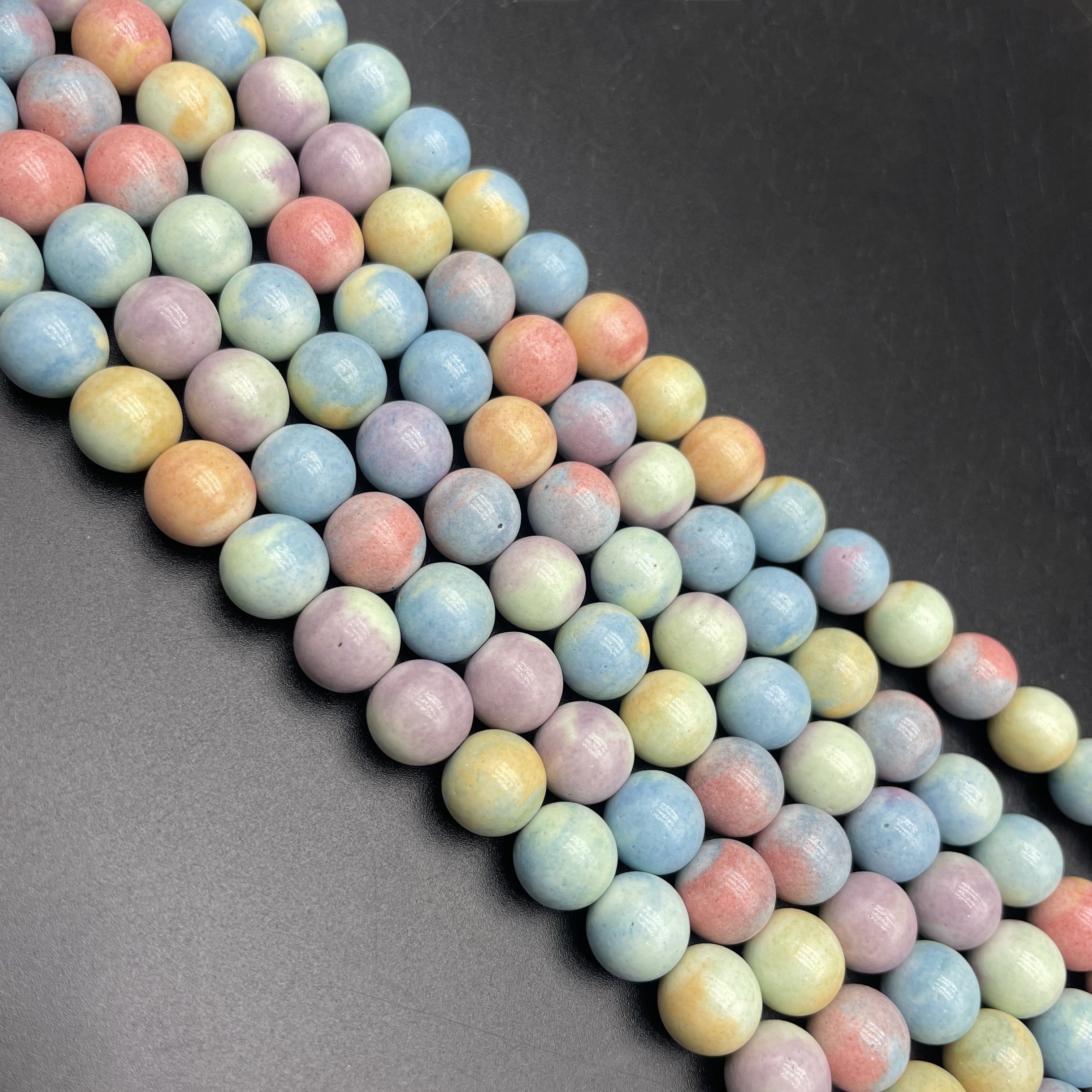 Pastel Stone Beads Strands Loose Beads Jewelry DIY Bracelets
