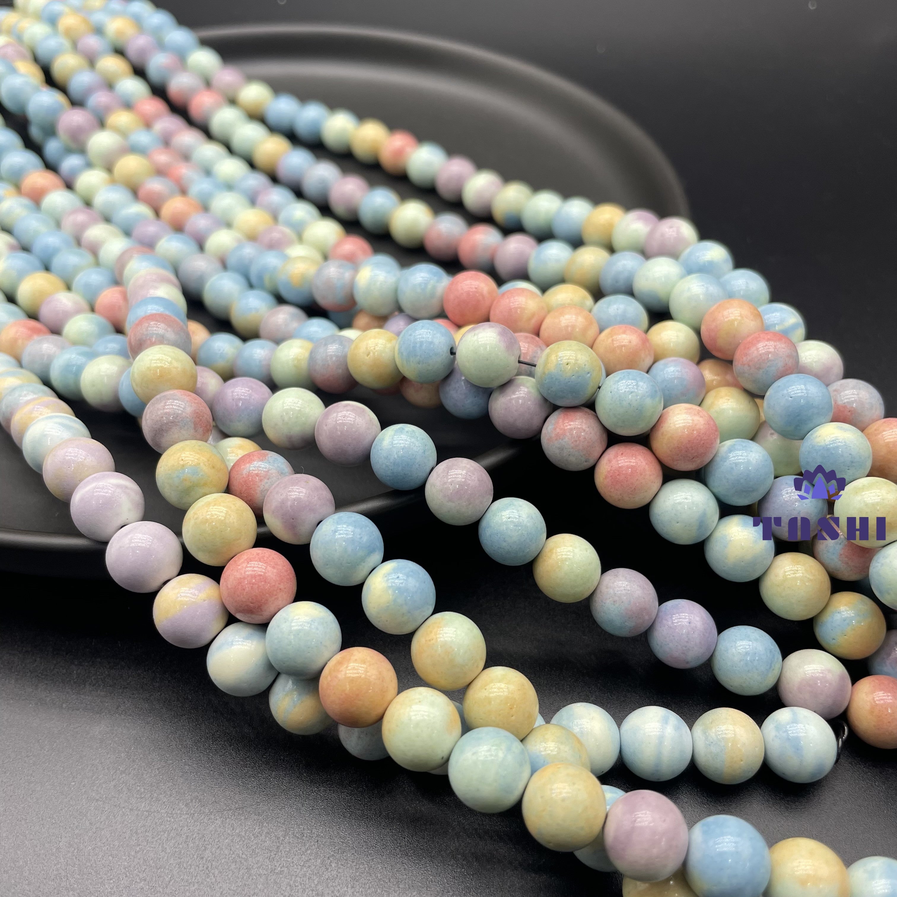 Pastel Stone Beads Strands Loose Beads Jewelry DIY Bracelets