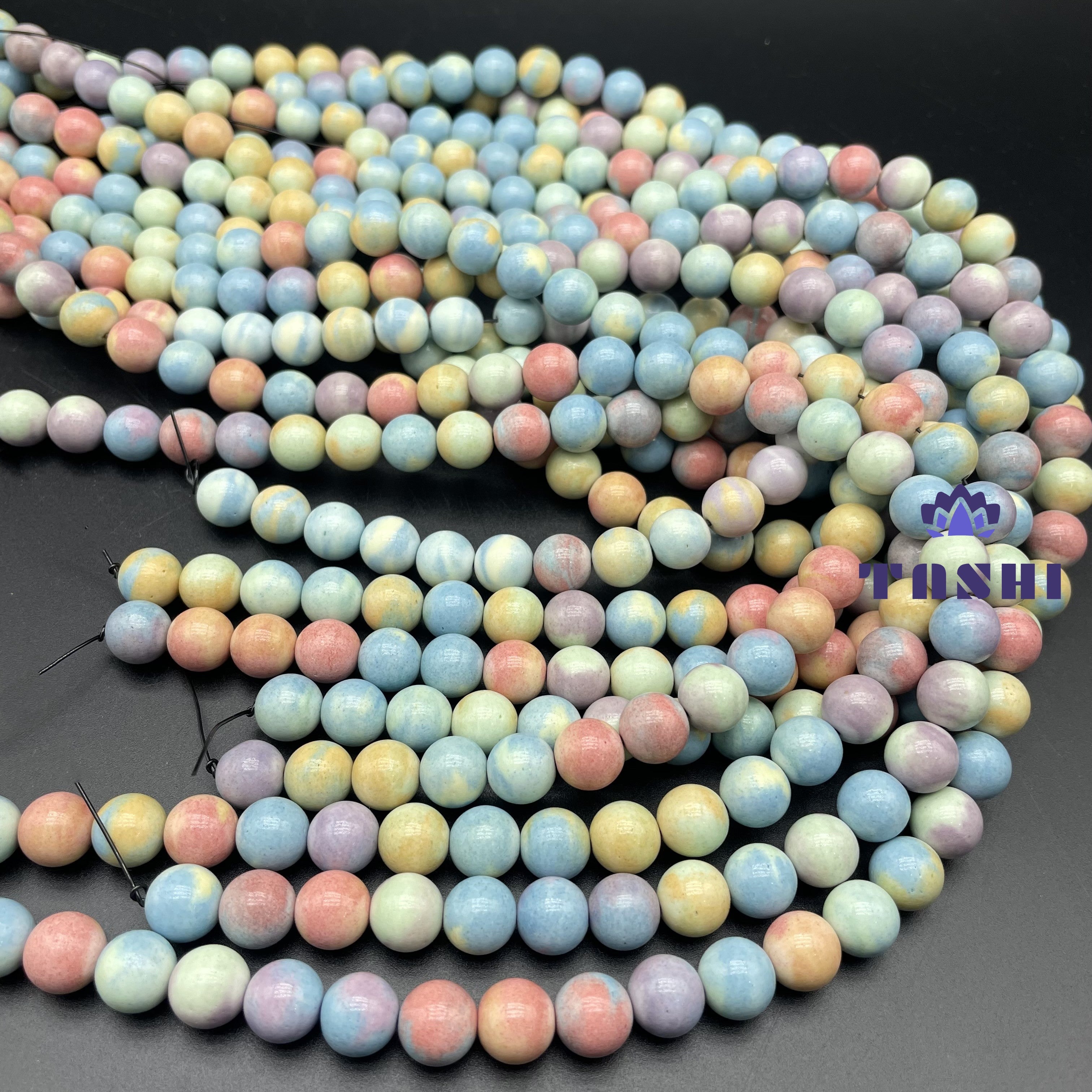 Pastel Stone Beads Strands Loose Beads Jewelry DIY Bracelets
