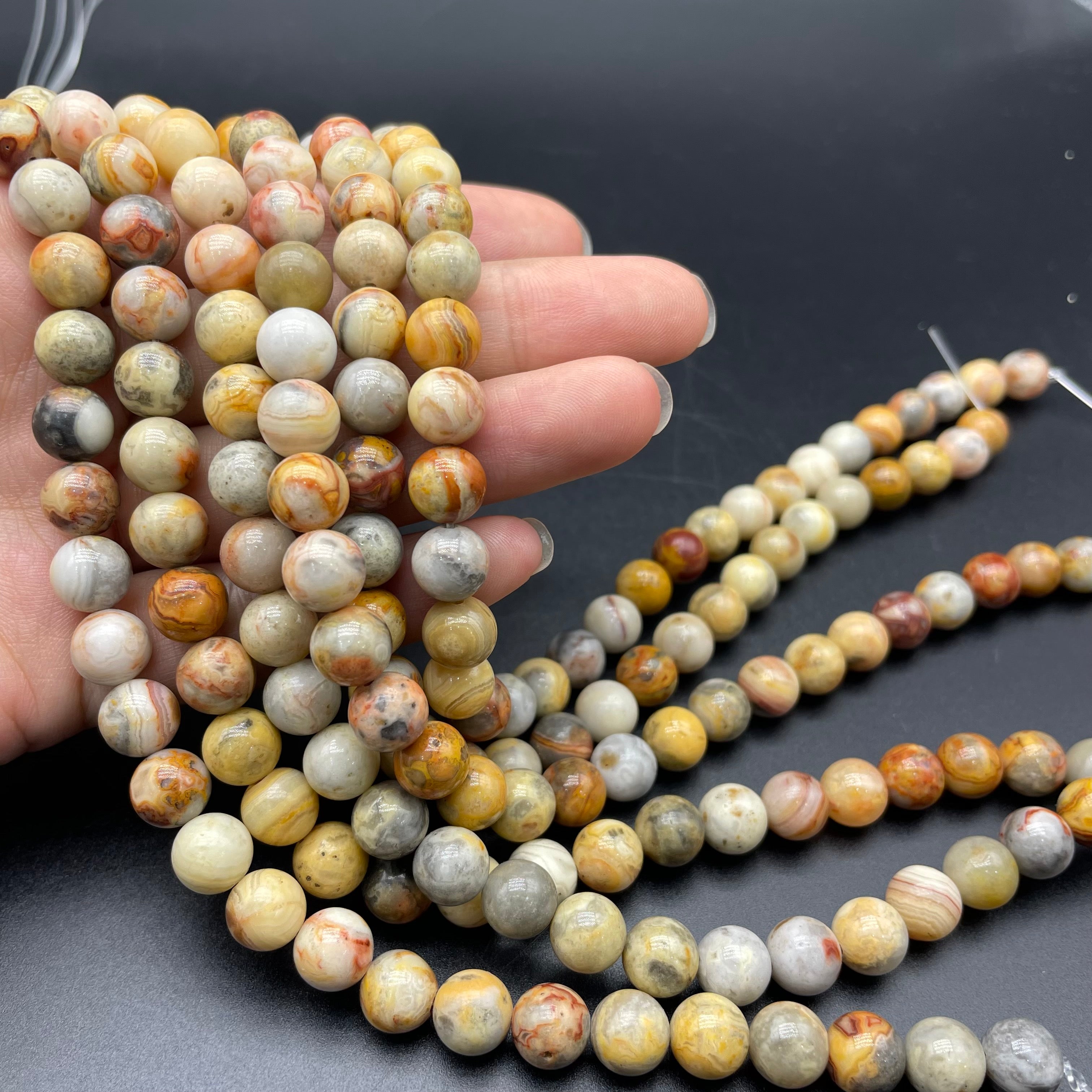 Crazy Agate Beads Strands Loose Beads Jewelry DIY Bracelets