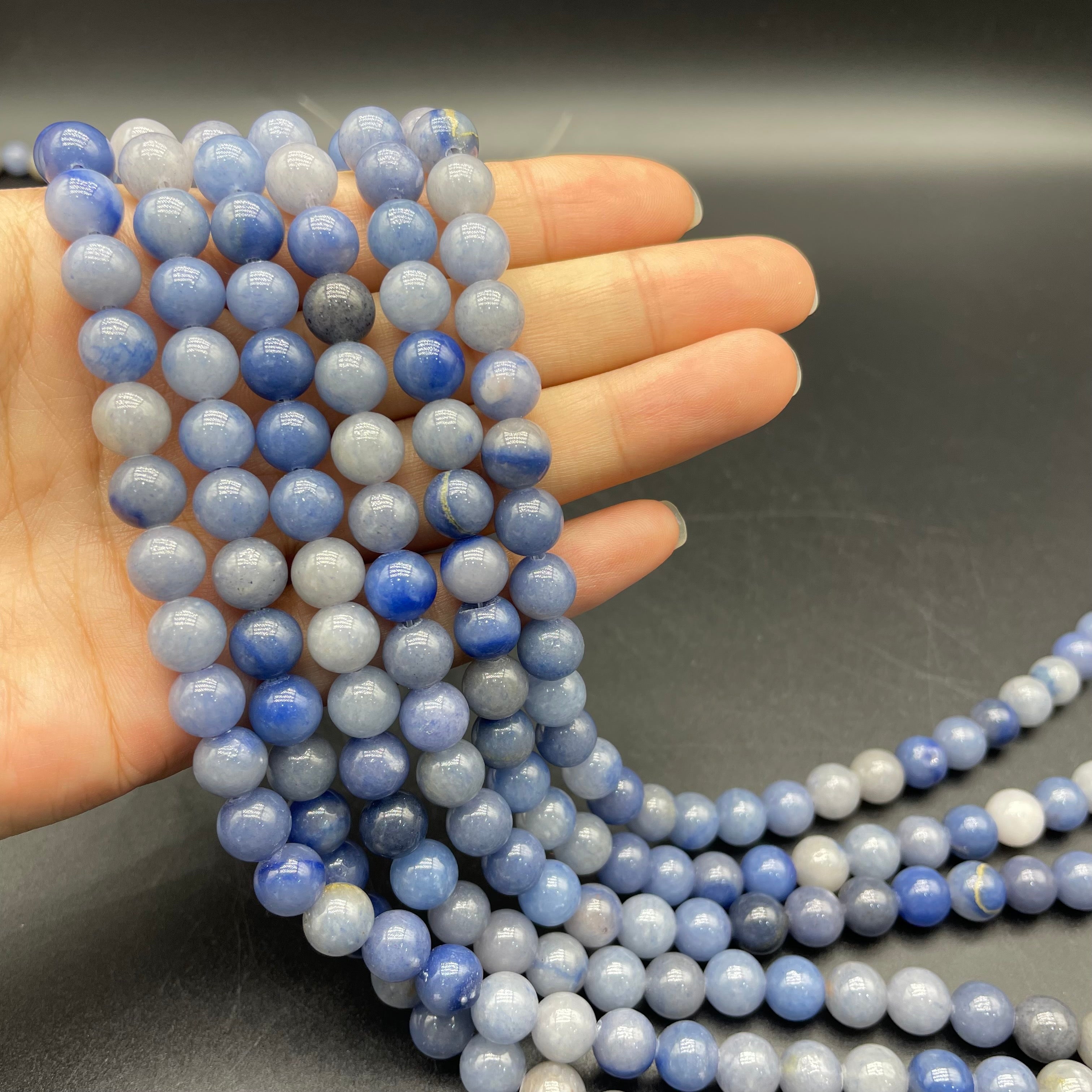 Blue Aventurine Beads Strands Loose Beads Jewelry DIY Bracelets