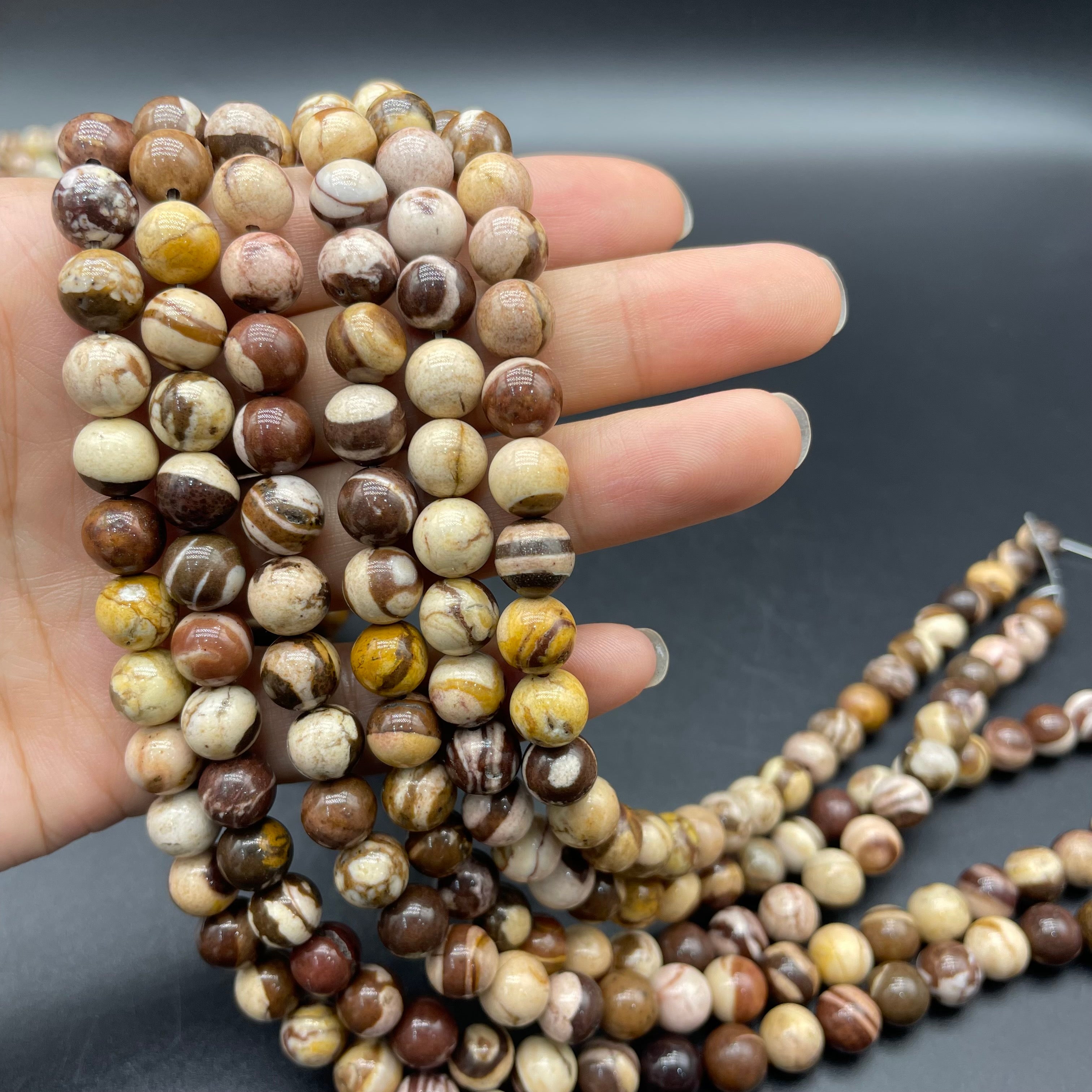 Coffee Calcite Beads Strands Loose Beads Jewelry DIY Bracelets