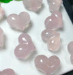 Rose Quartz Puffy Heart Jewelry Charms Mini Carvings Confetti