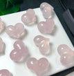 Rose Quartz Puffy Heart Jewelry Charms Mini Carvings Confetti