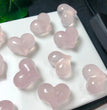 Rose Quartz Puffy Heart Jewelry Charms Mini Carvings Confetti