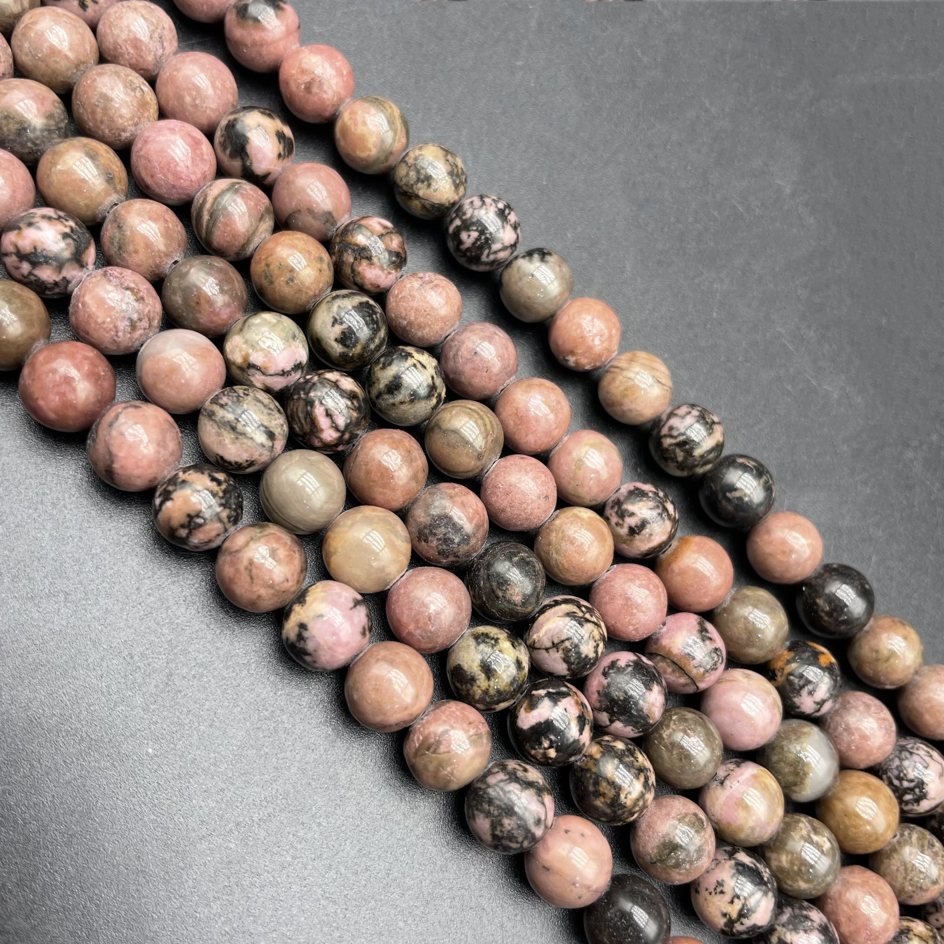Rhodonite Beads Strands Loose Beads Jewelry DIY Bracelets