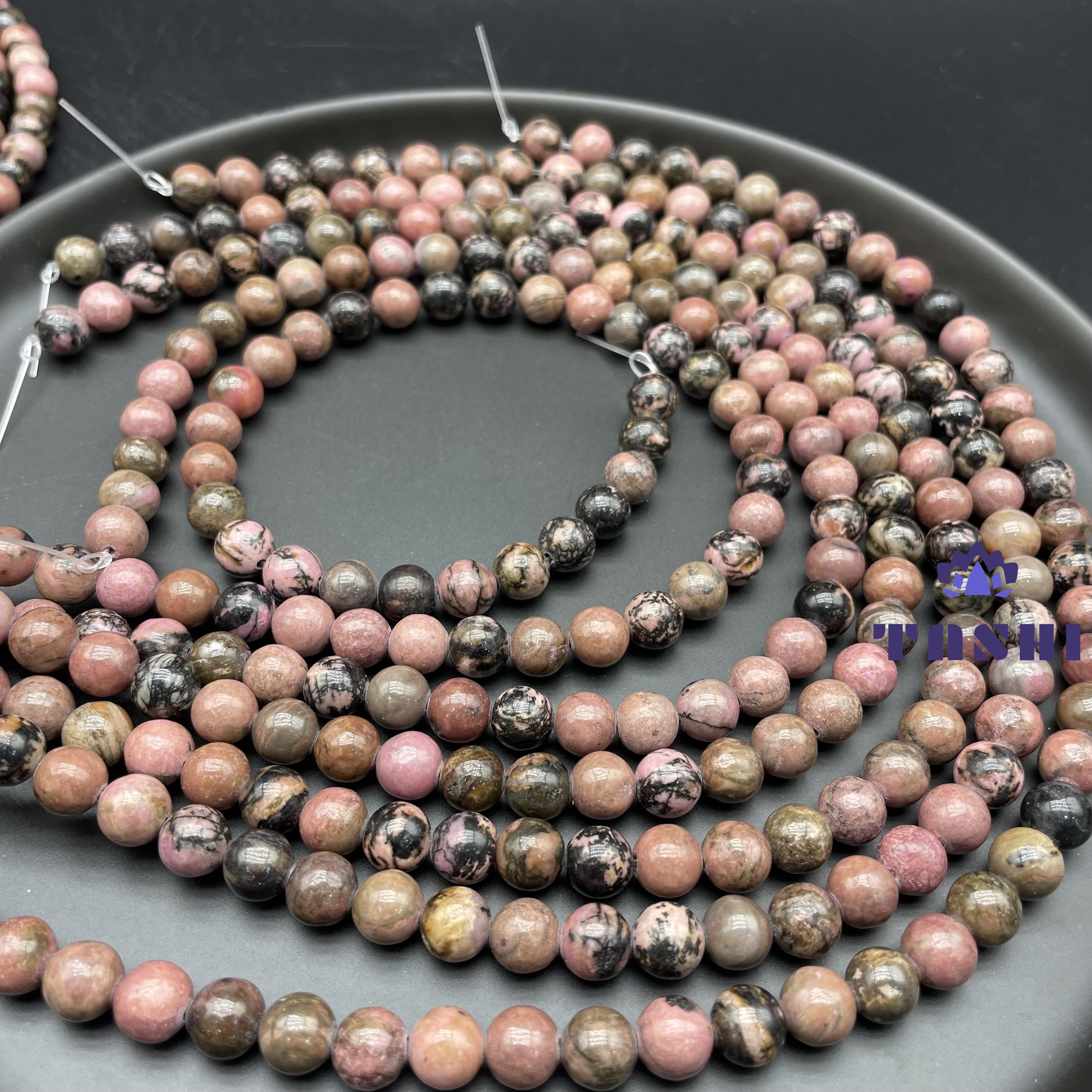 Rhodonite Beads Strands Loose Beads Jewelry DIY Bracelets