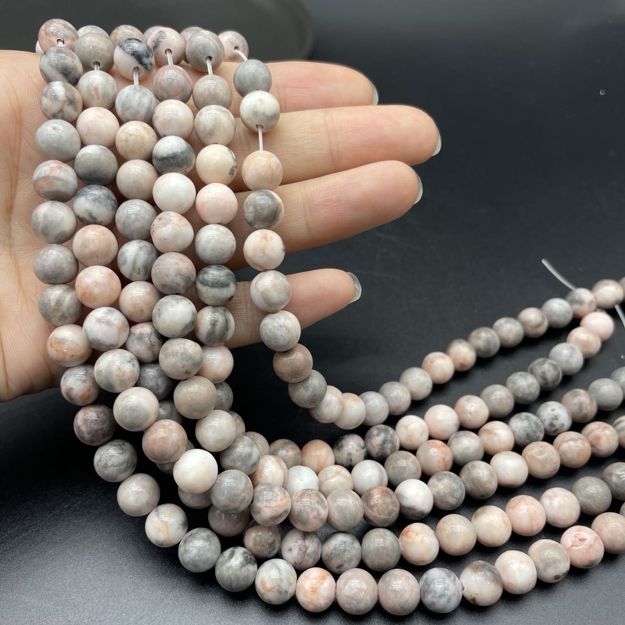 Pink Zebra Stone Beads Strands Loose Beads Jewelry DIY Bracelets