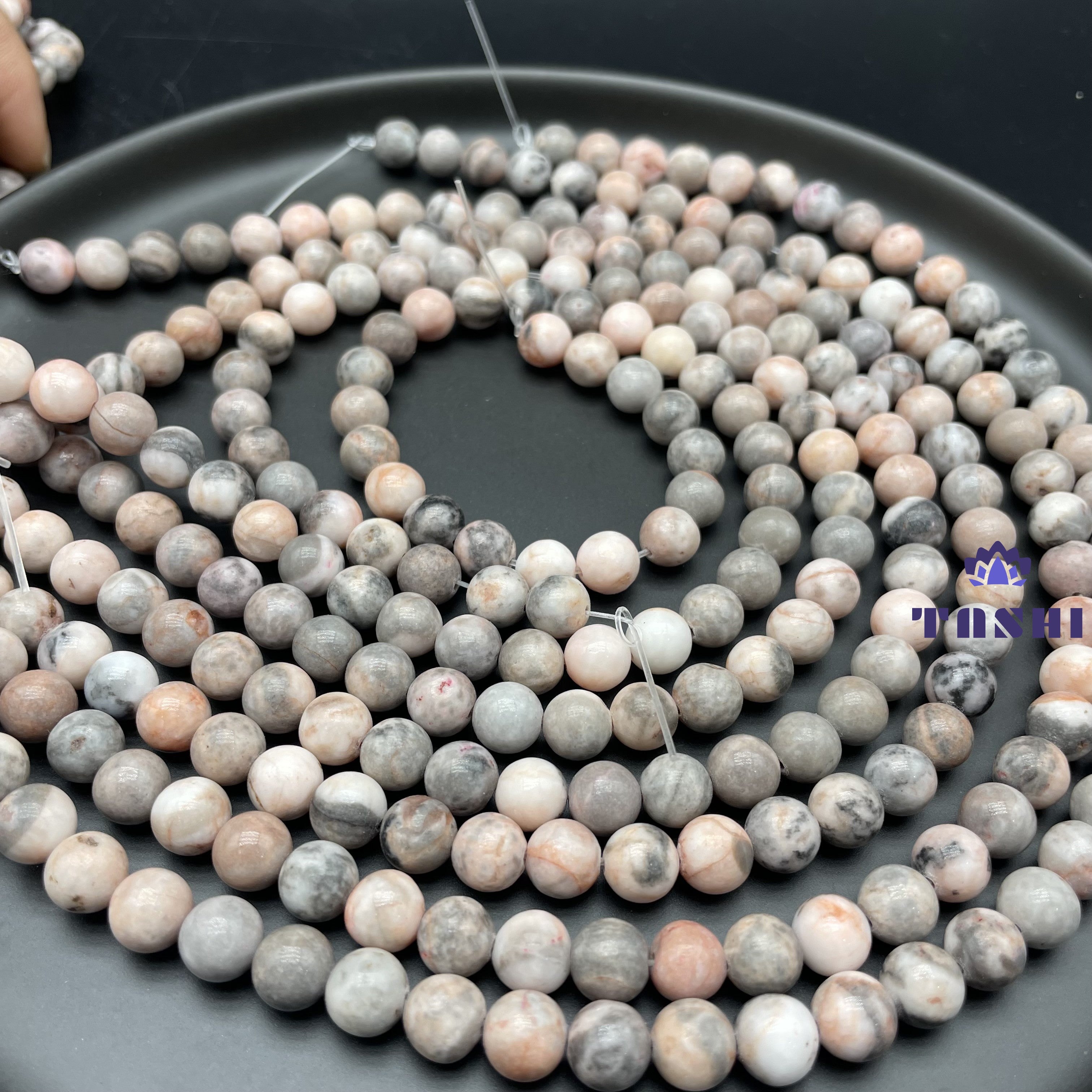 Pink Zebra Stone Beads Strands Loose Beads Jewelry DIY Bracelets