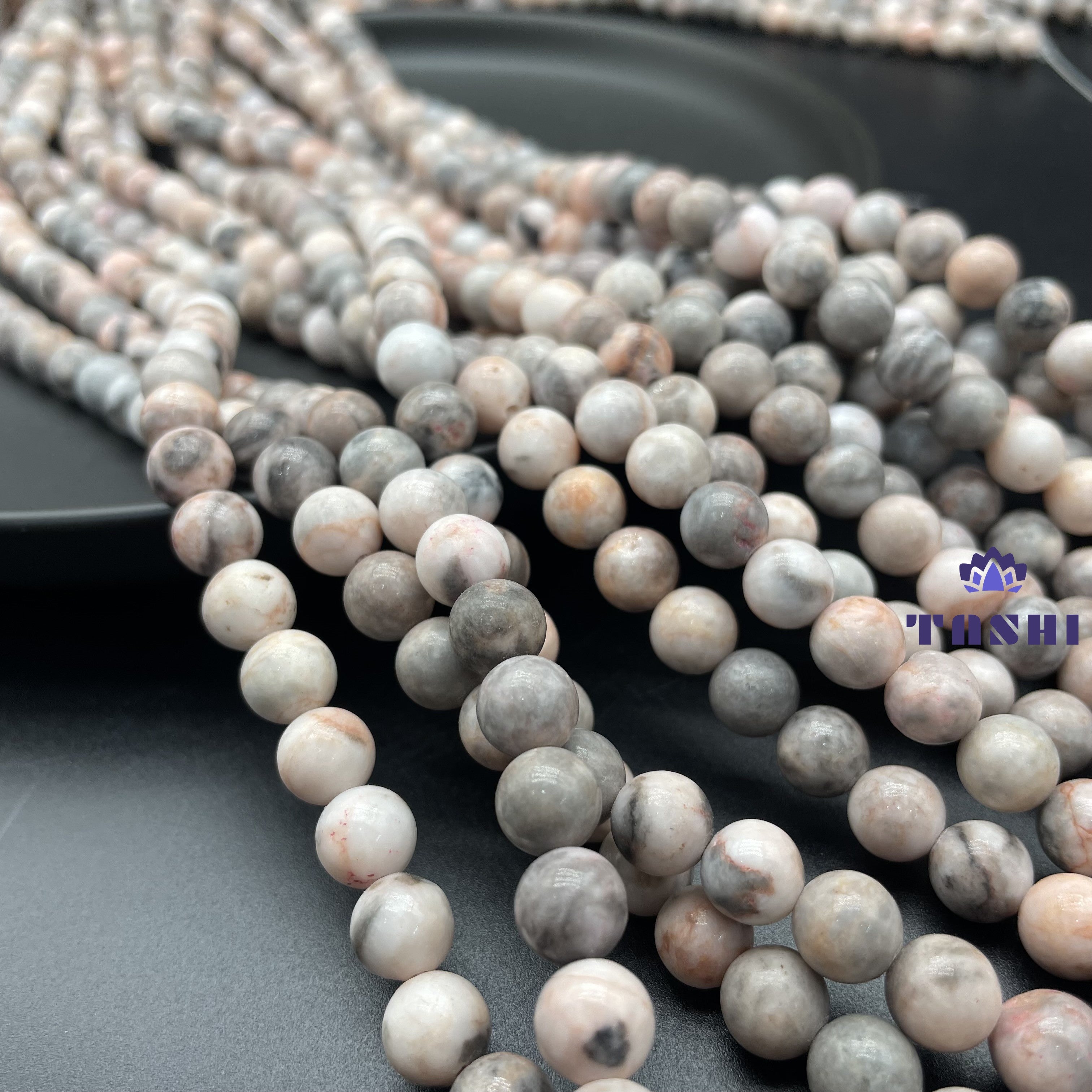 Pink Zebra Stone Beads Strands Loose Beads Jewelry DIY Bracelets