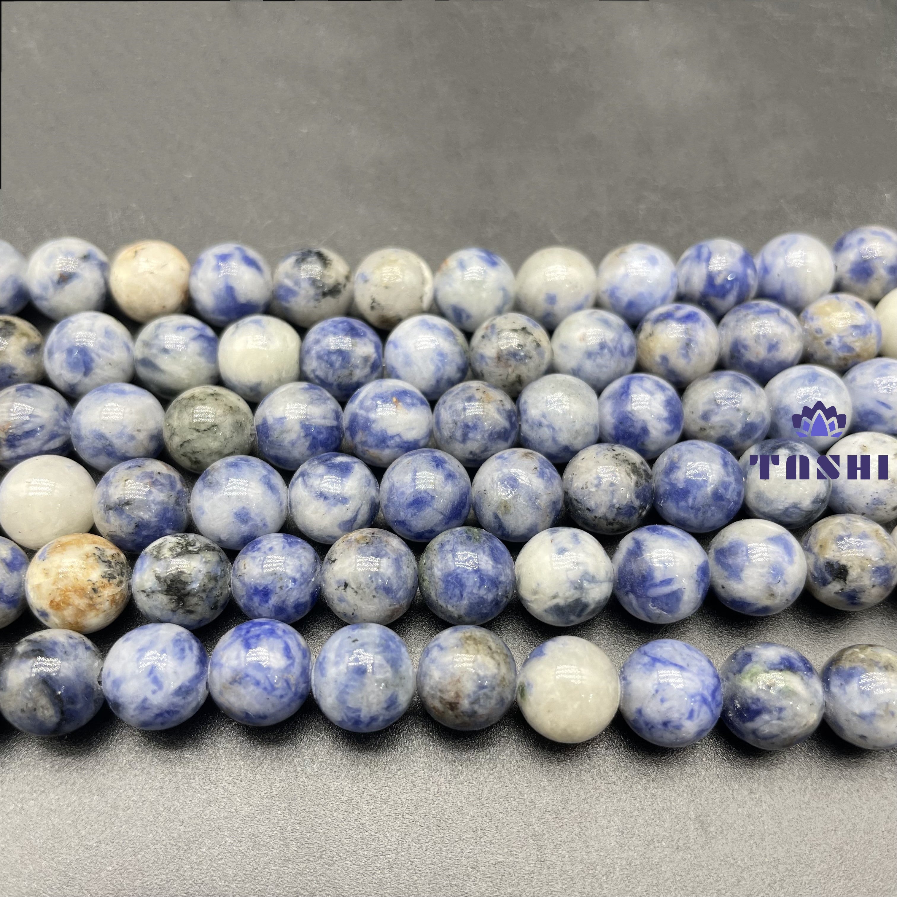 Blue Spotted Jasper Beads Strands Loose Beads Jewelry DIY Bracelets
