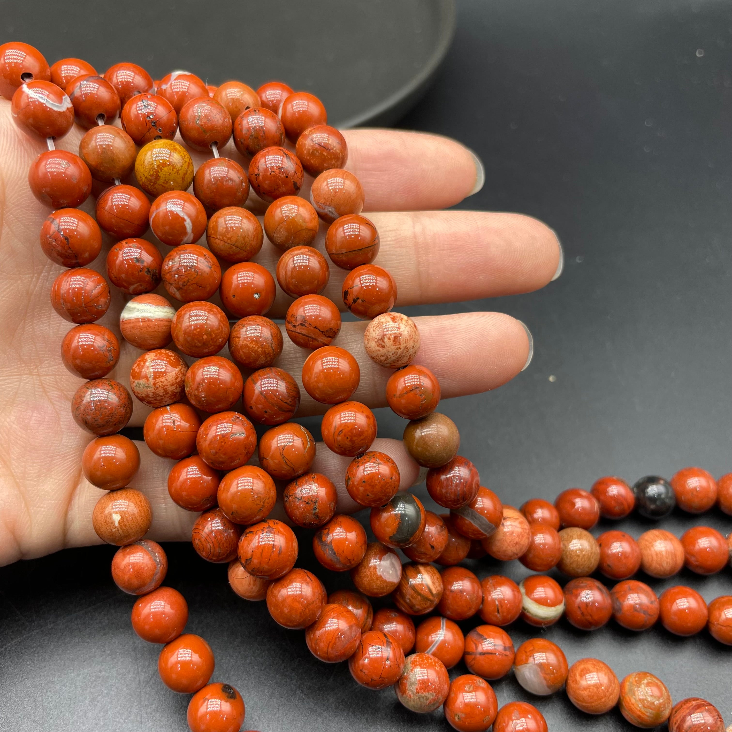 Red Jasper Beads Strands Loose Beads Jewelry DIY Bracelets