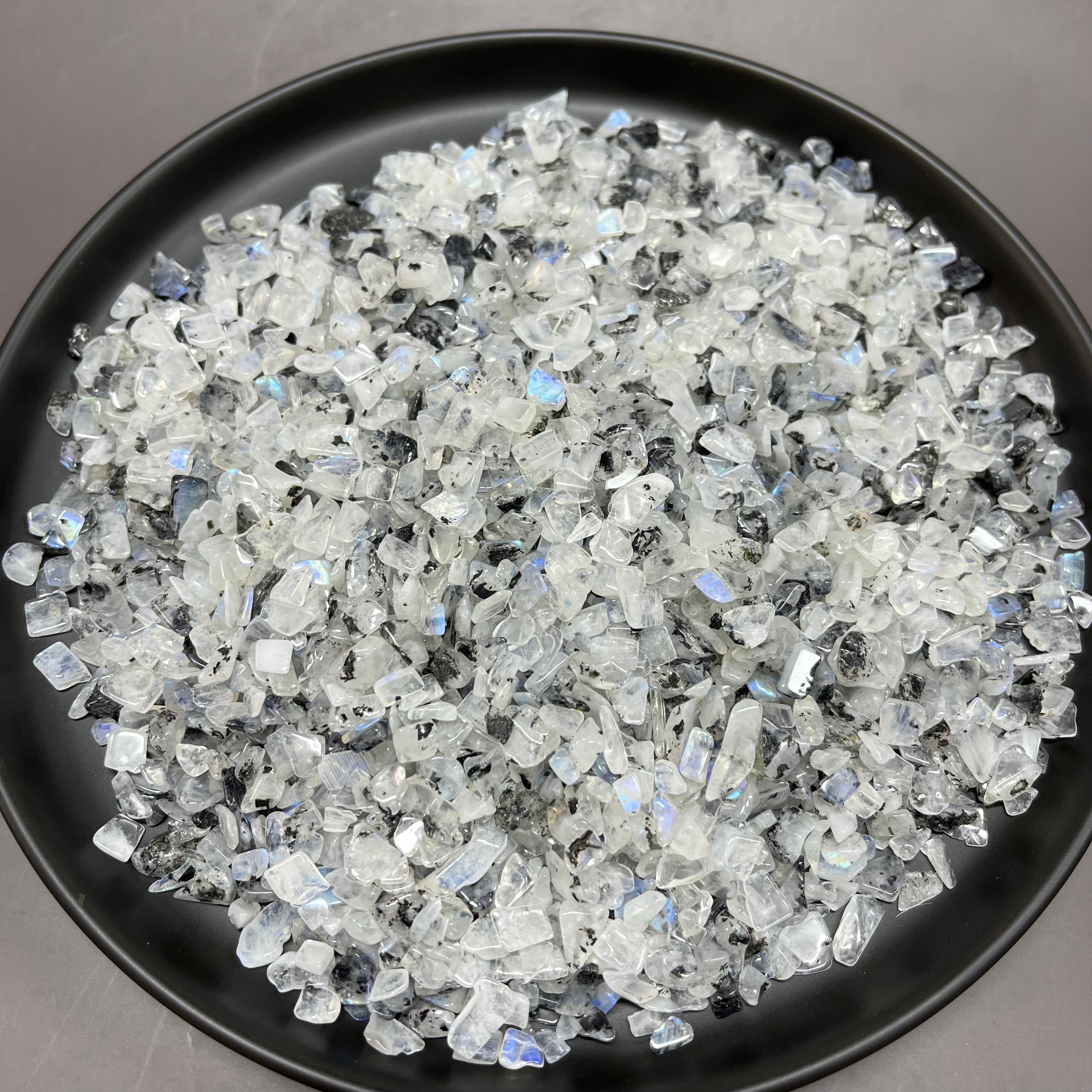 Natural Flashy Rainbow Moonstone Chips Raw Wholesale