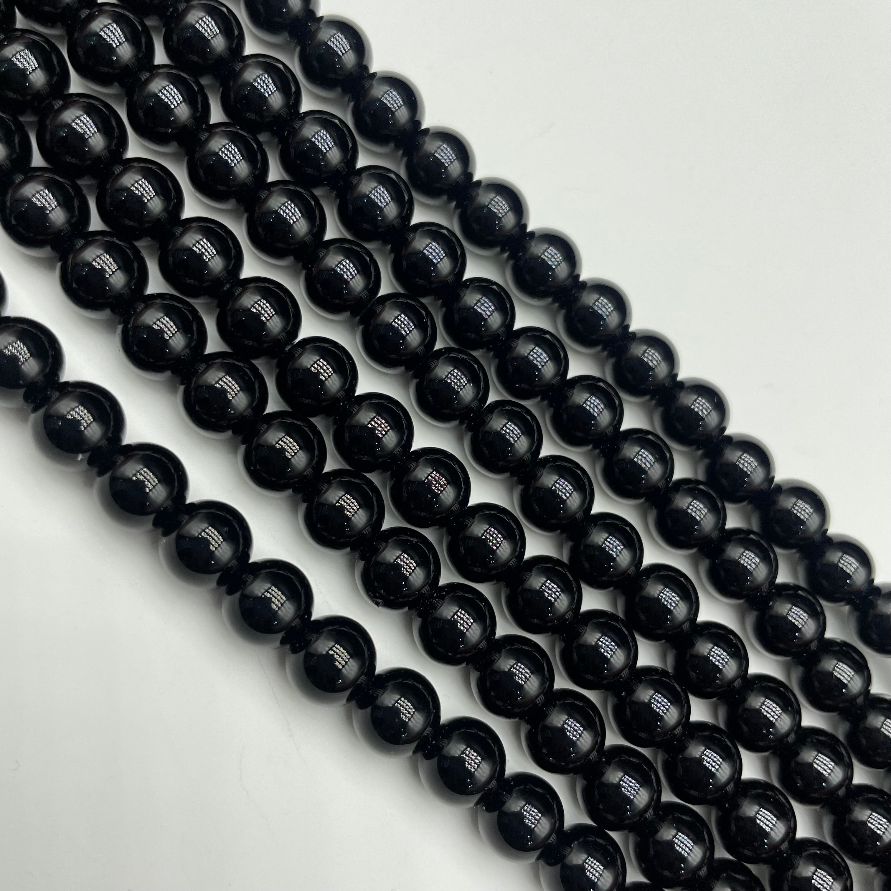 Black Obsidian Beads Strands Loose Beads Jewelry DIY Bracelets