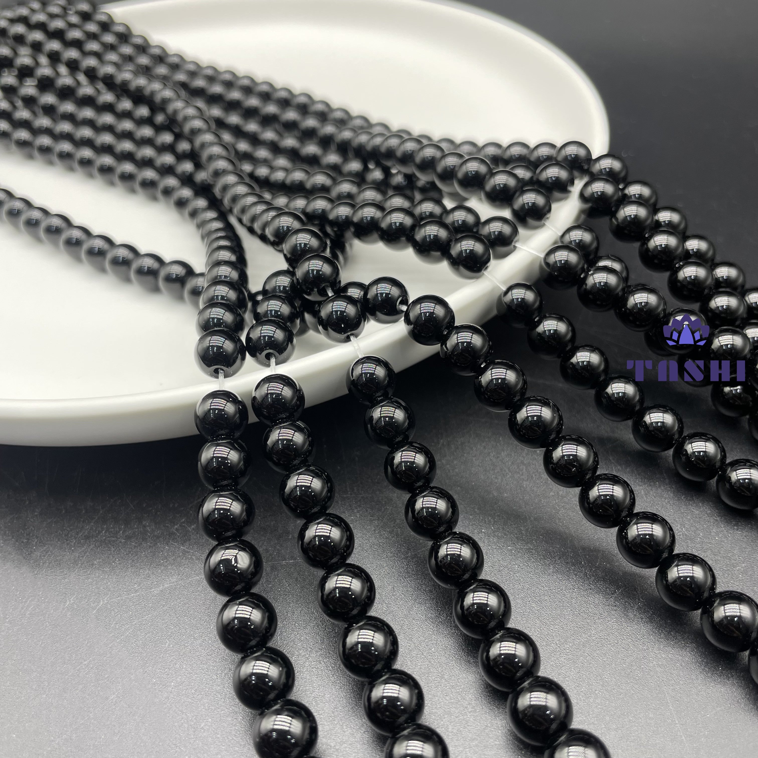 Black Obsidian Beads Strands Loose Beads Jewelry DIY Bracelets