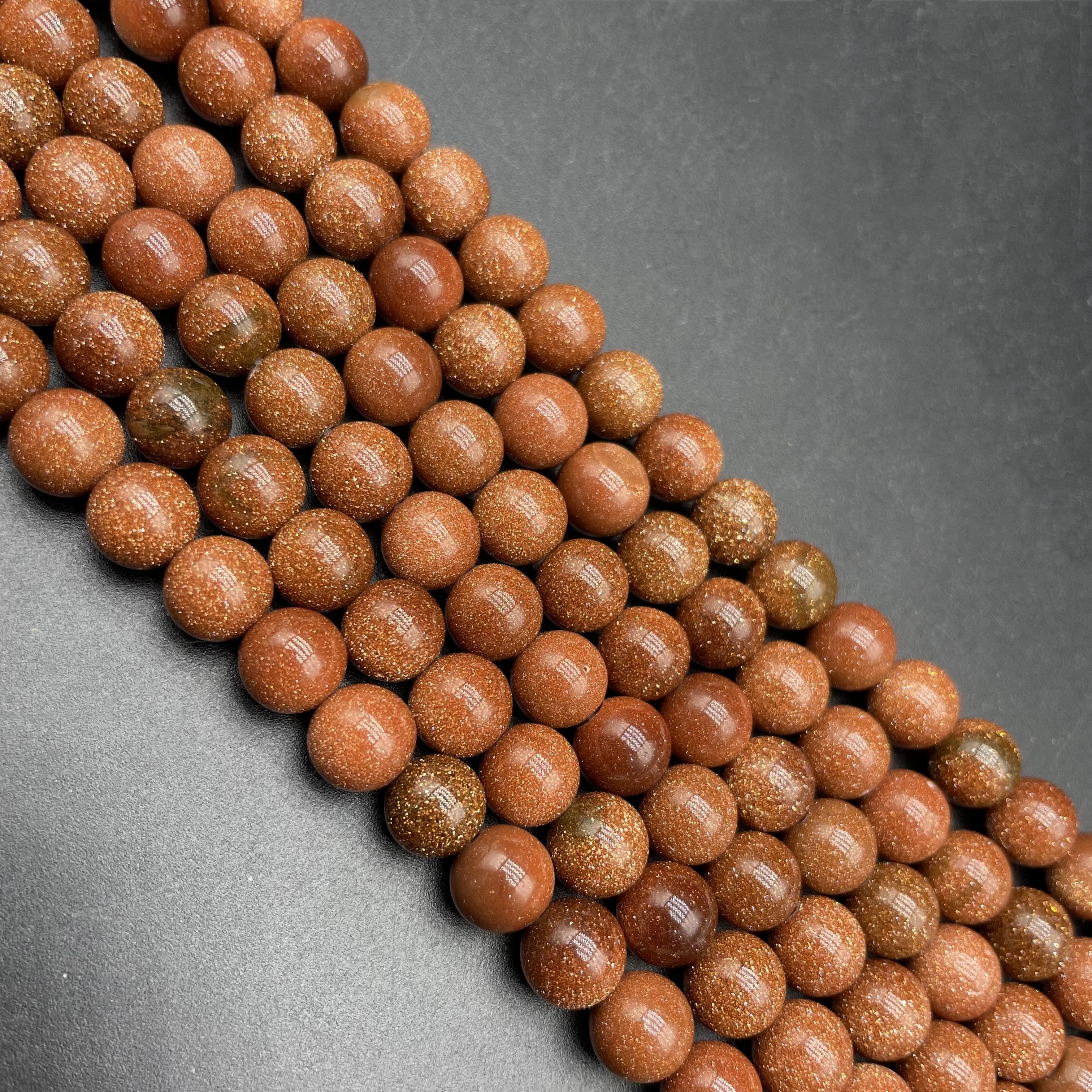 Golden Sandstone Beads Strands Loose Beads Jewelry DIY Bracelets
