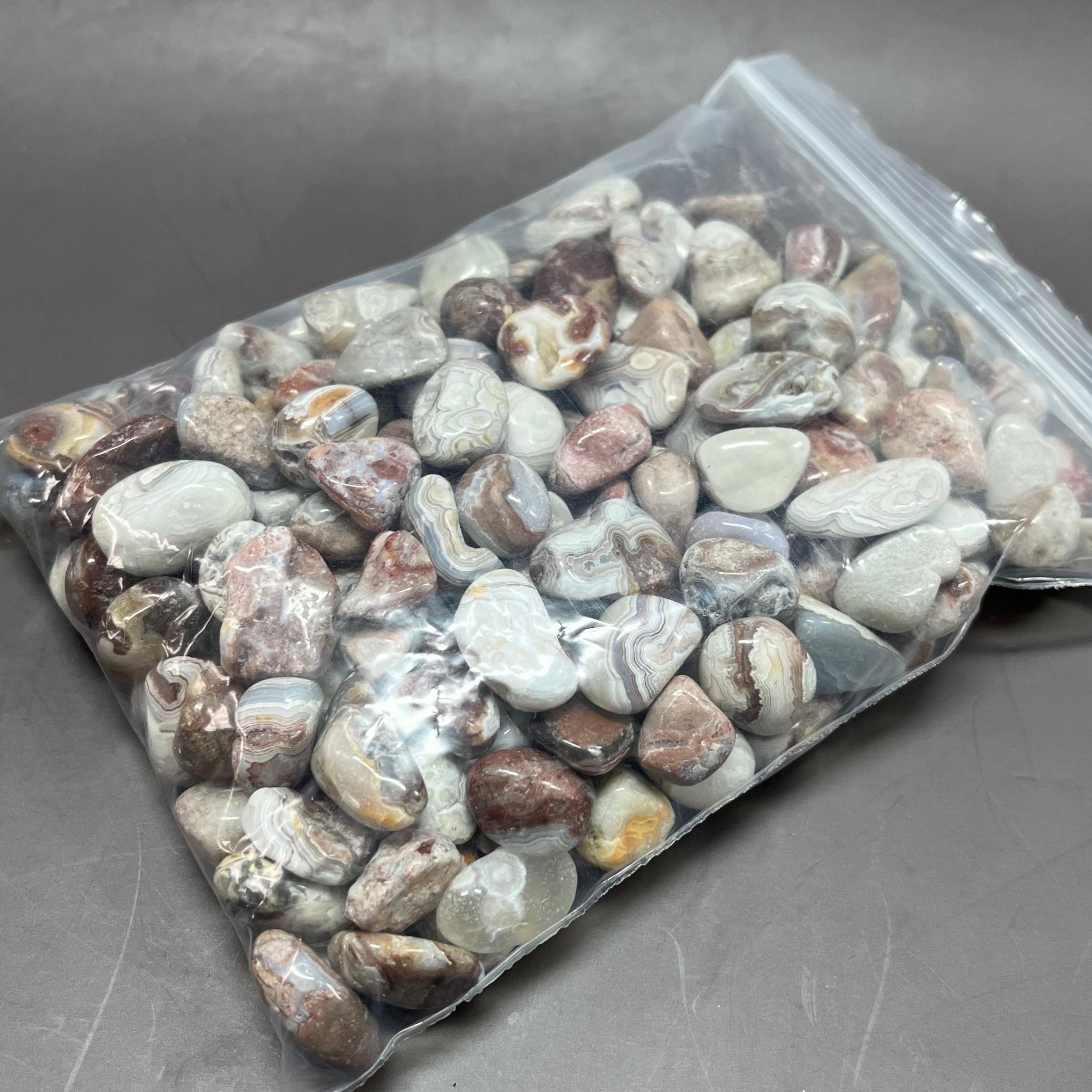 Natural Mexican Crazy Lace Agate Pebbles Chips Wholesale