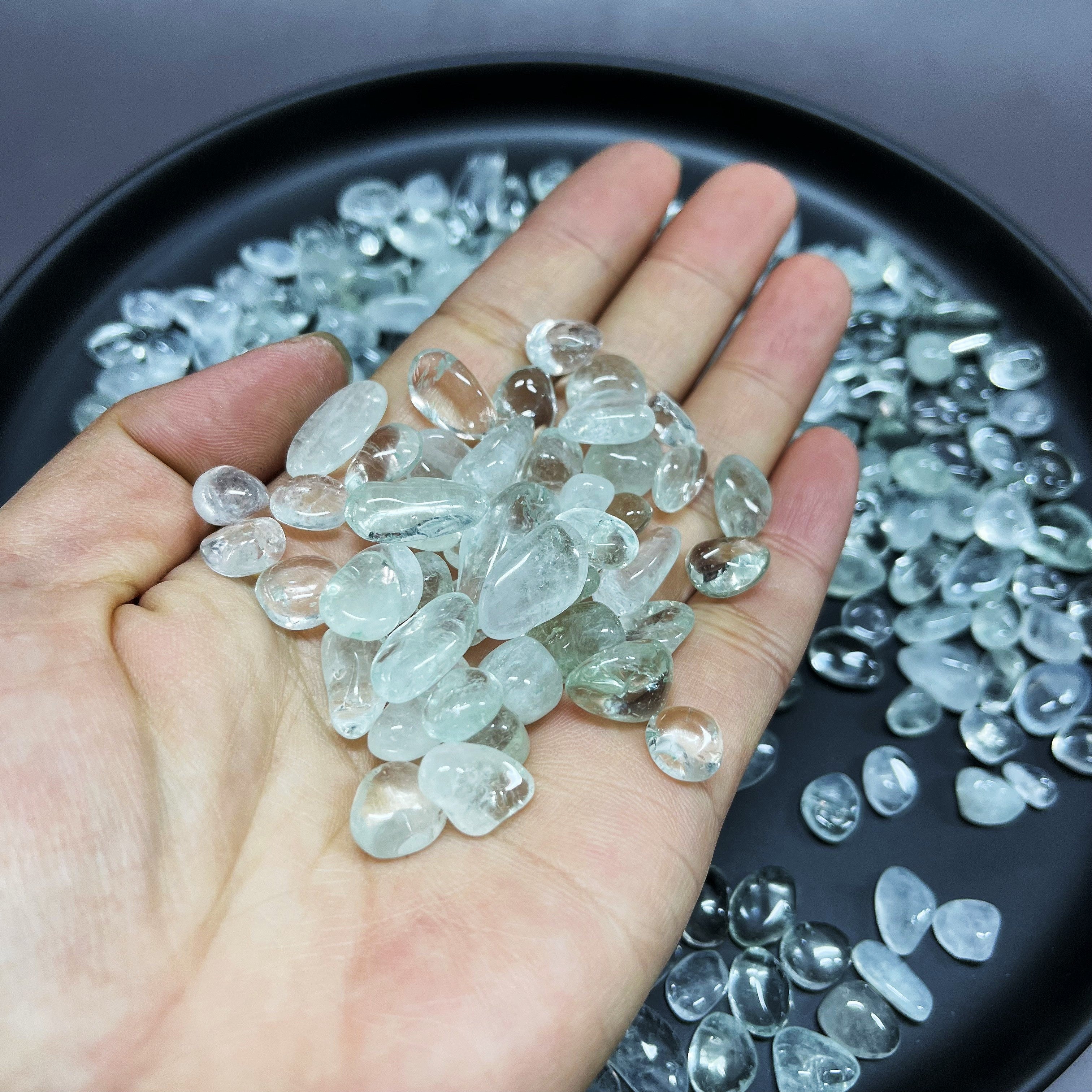 Natural Prasiolite Pebbles Chips Wholesale