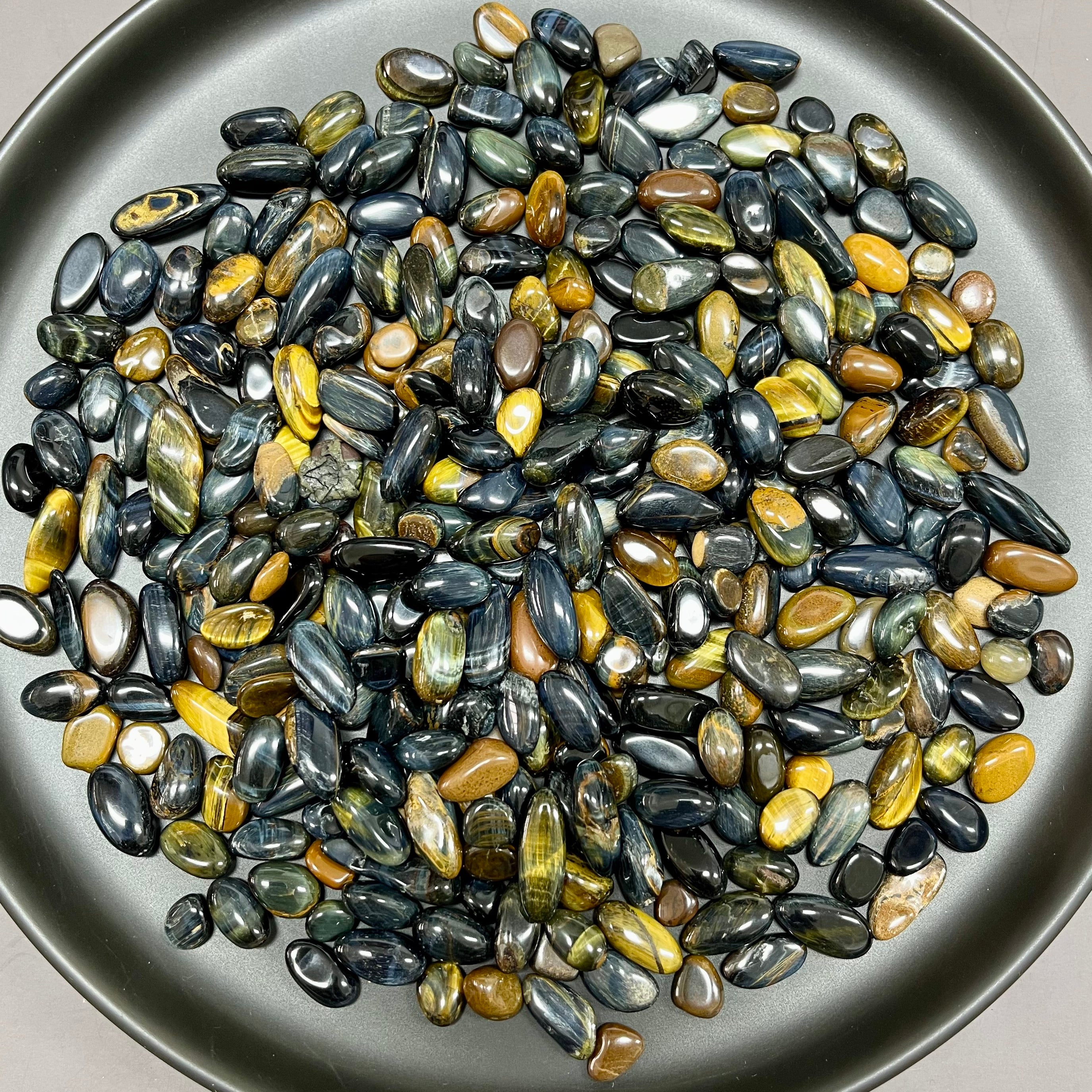 Natural Golden Blue Tiger Eye Pebbles Chips Wholesale