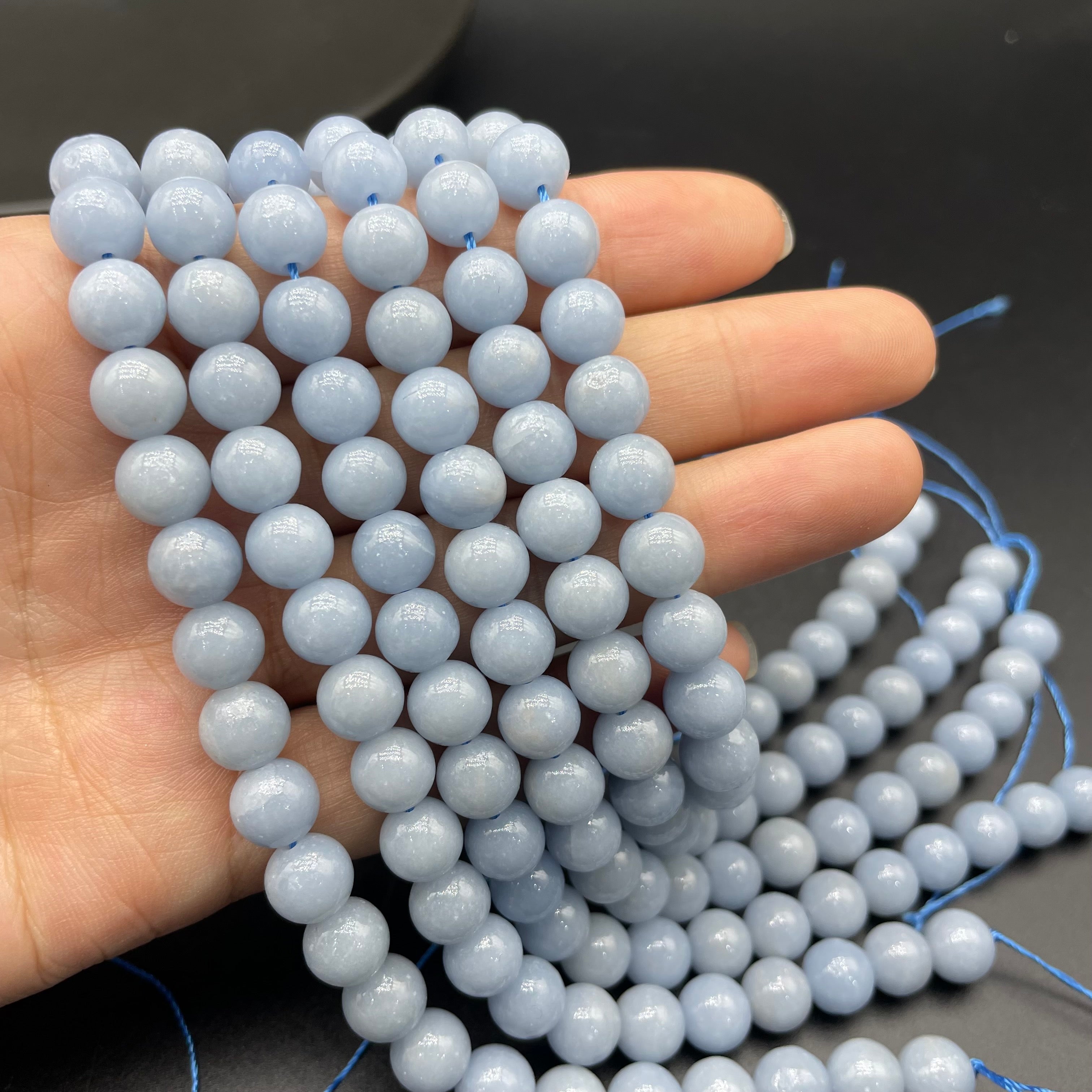 Angelite Beads Strands Loose Beads Jewelry DIY Bracelets