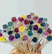 Natural Fluorite Rose Hair Stick Hairpin Flower Bouquet