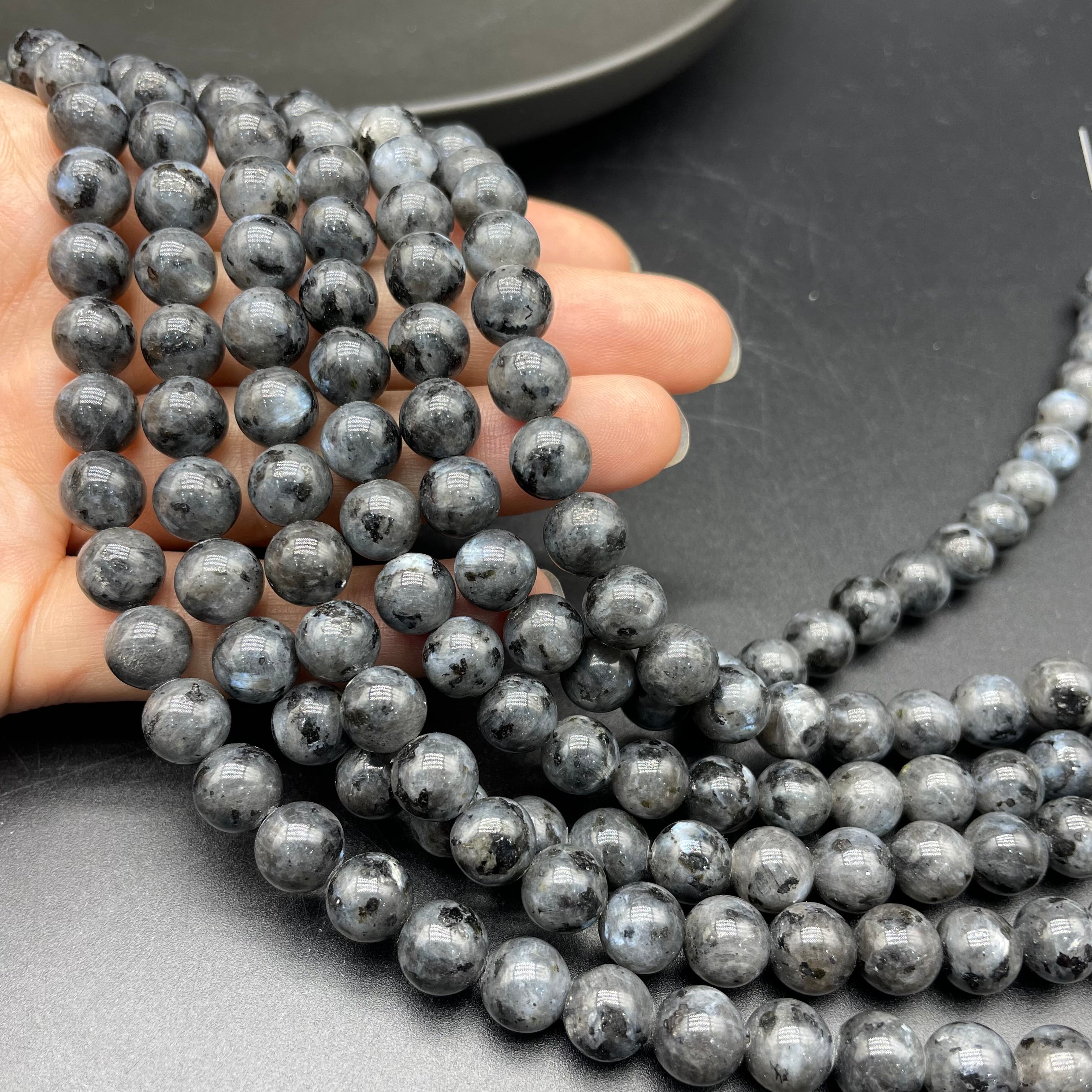 Larvikite  Beads Strands Loose Beads Jewelry DIY Bracelets