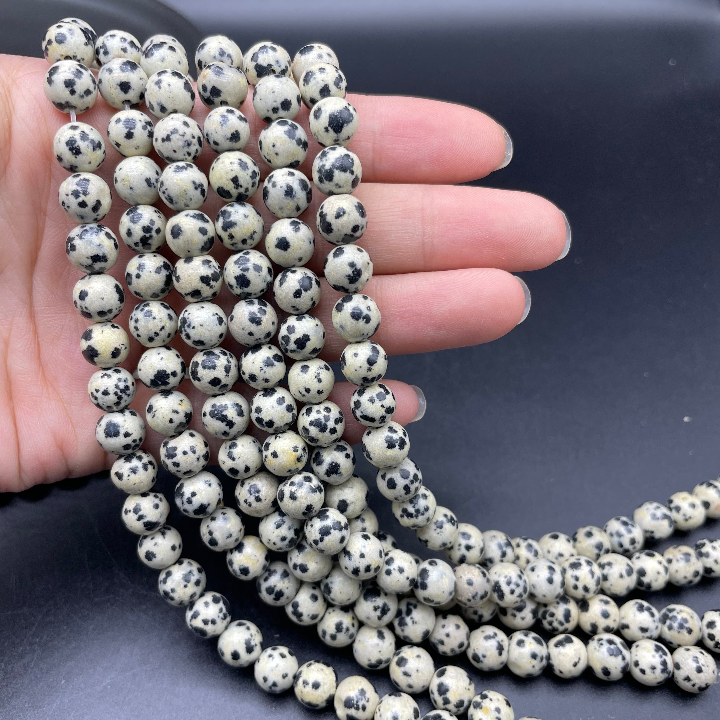 Dalmatian Jasper Beads Strands Loose Beads Jewelry DIY Bracelets