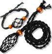 Handmade Knitted Crystal Net Holder Necklace Adjasutable Chord Chain