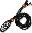 Handmade Knitted Crystal Net Holder Necklace Adjasutable Chord Chain